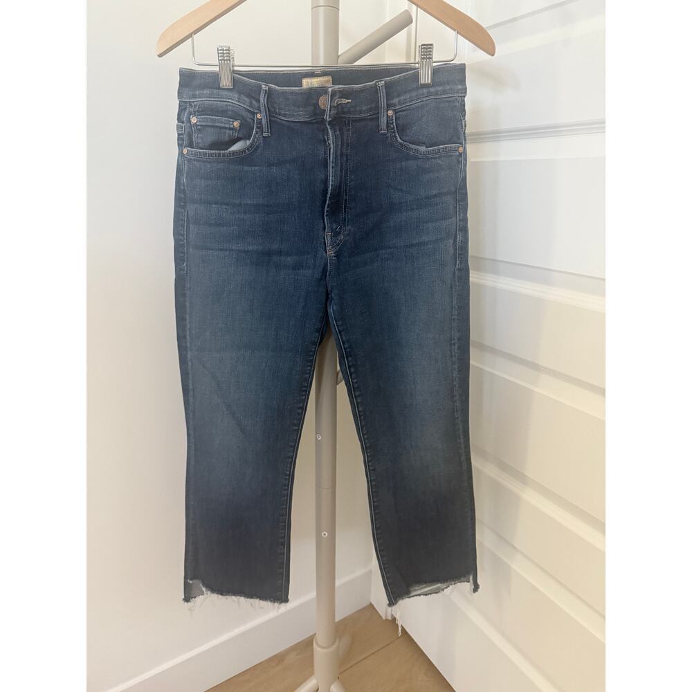 Mother The Insider Crop Step Fray Jeans Girl Crush Size 32